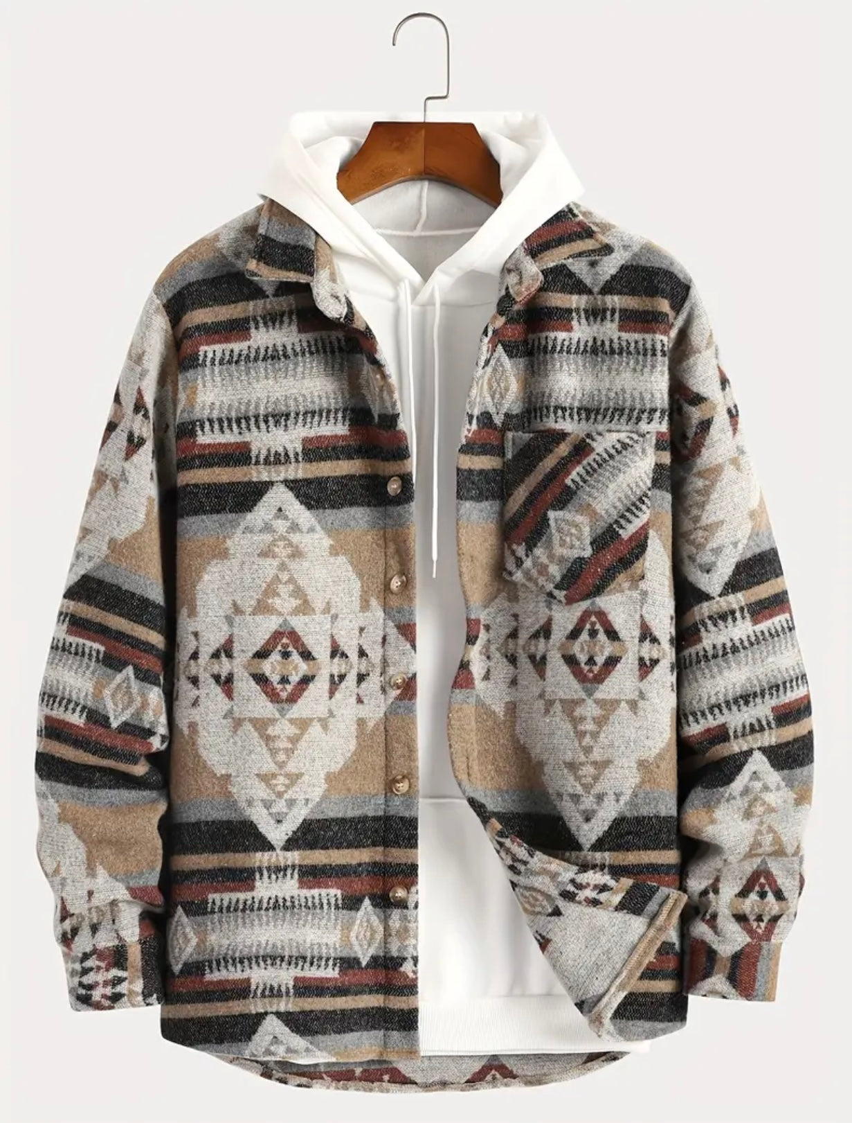 Brown Aztec Shacket
