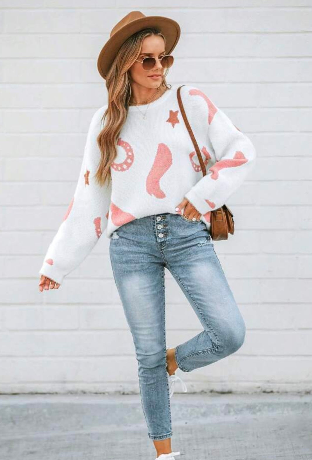 Pink Western Sweater