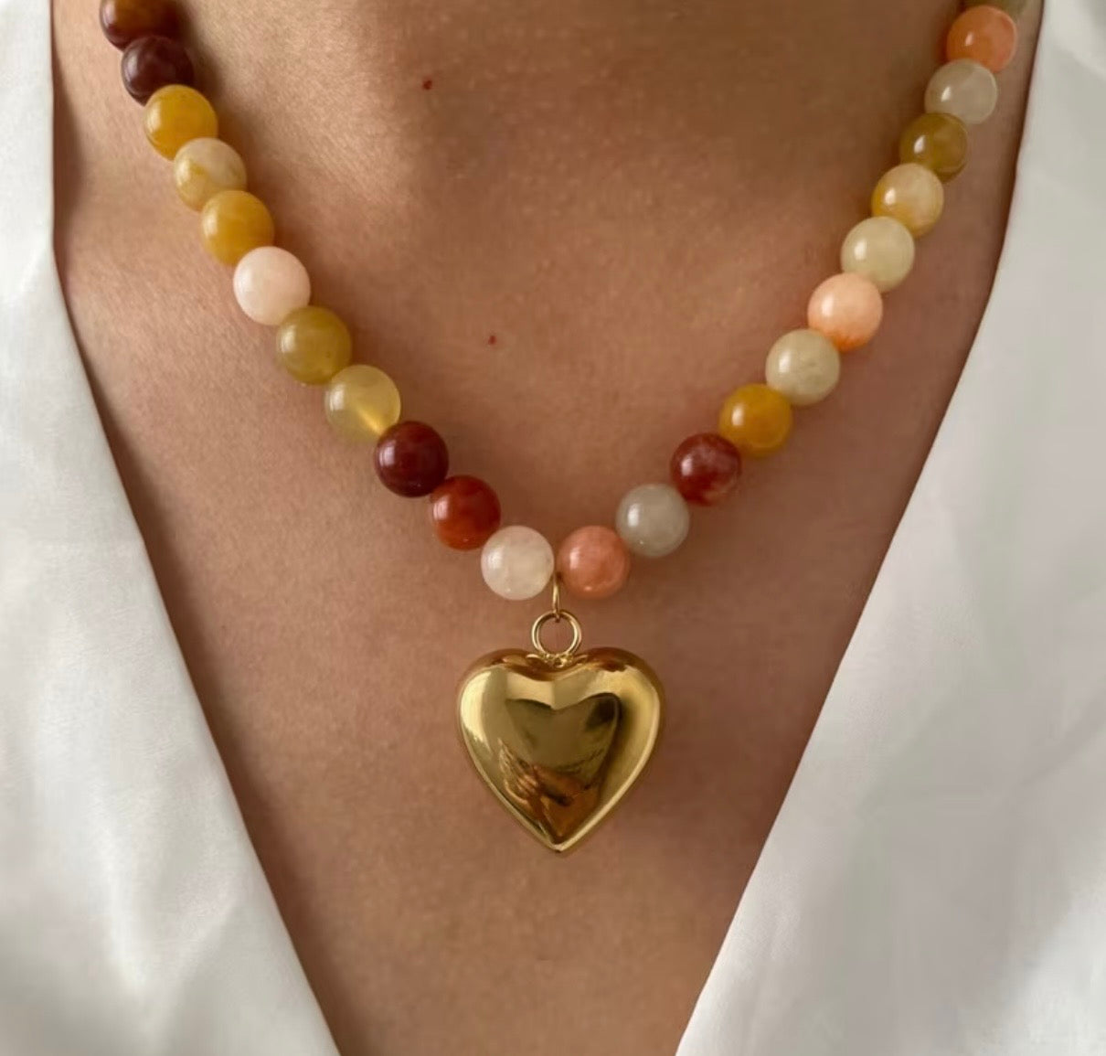 Gold colorful heart Necklace