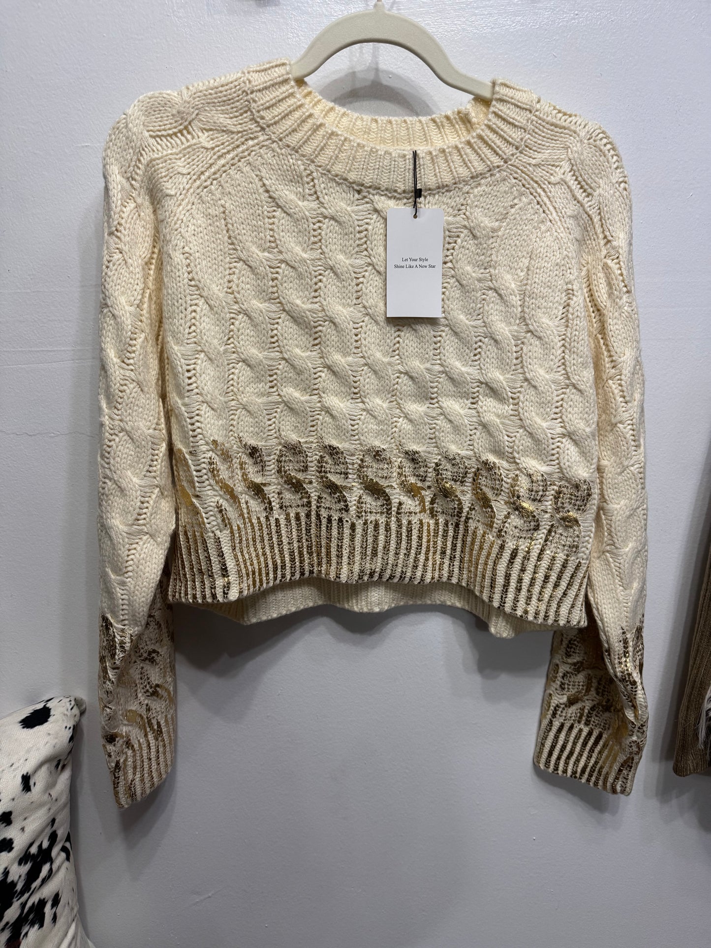 Crop Gold Sweater