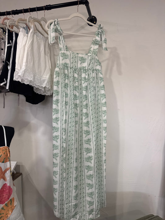 Light green floral maxi