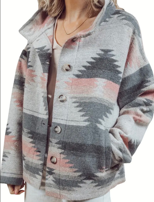 Pink Aztec Shacket