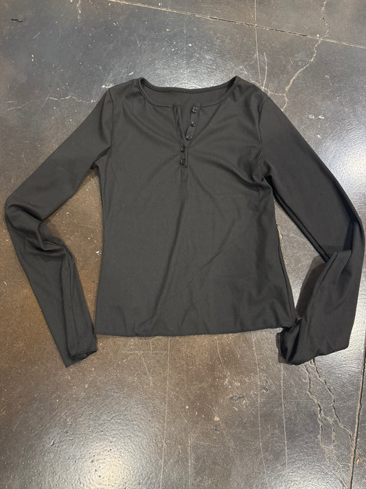 Black Henley Long Sleeve