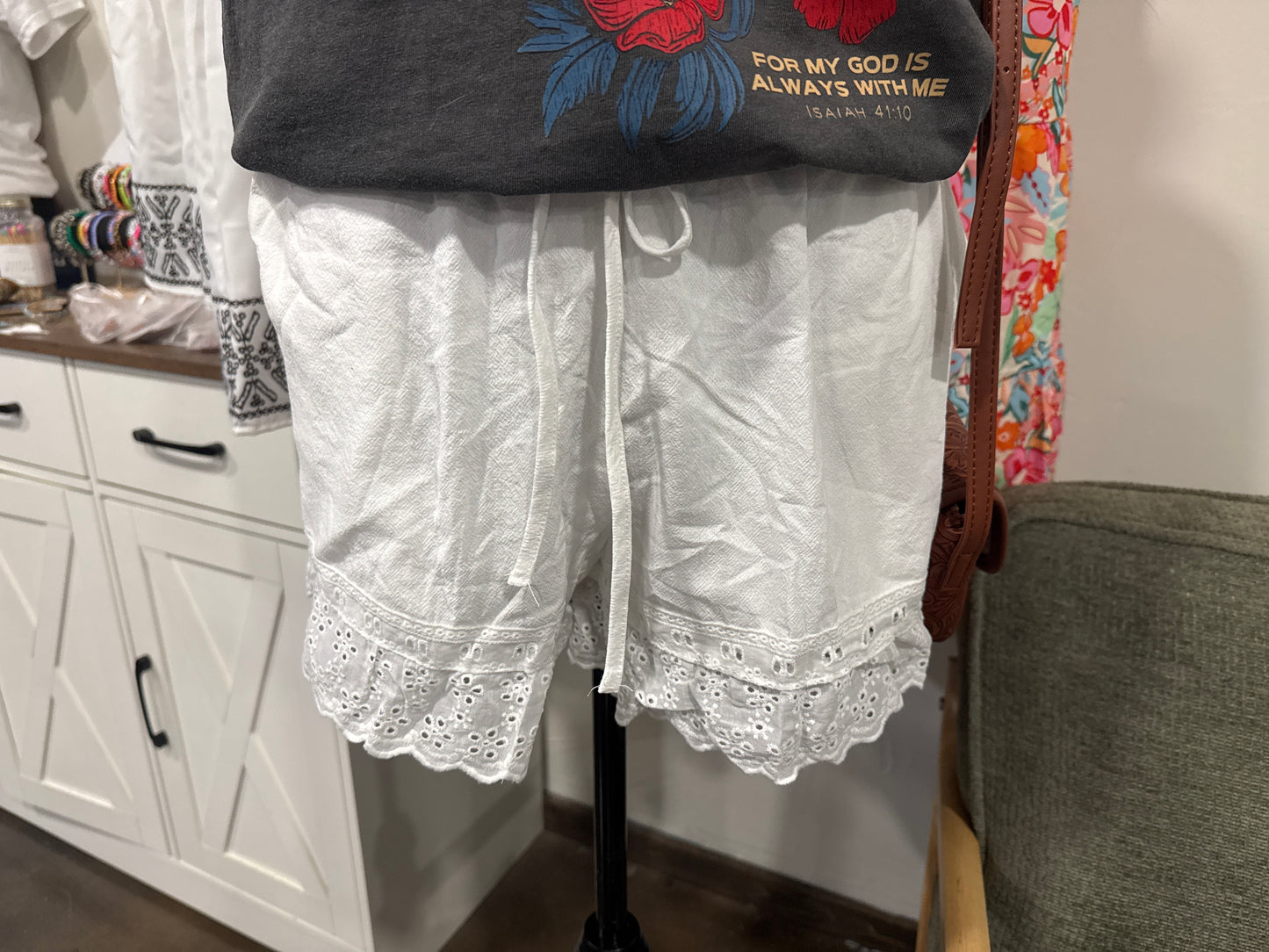 White Eyelet shorts