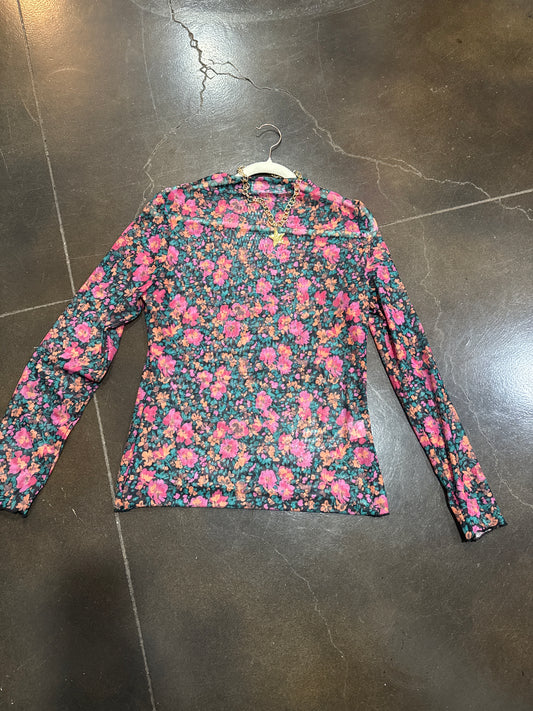 Floral Mesh Top