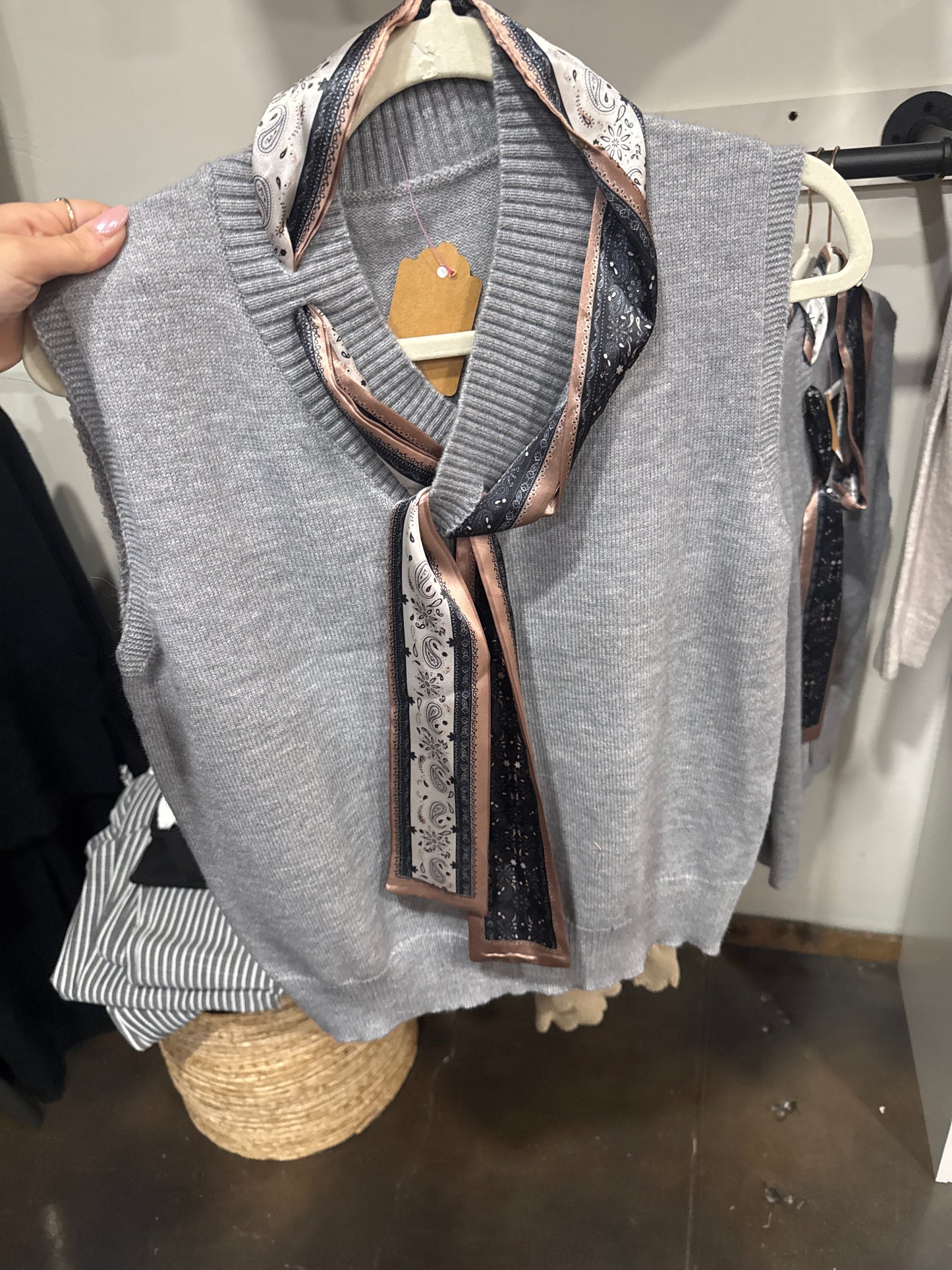 Grey Scarf Shirt