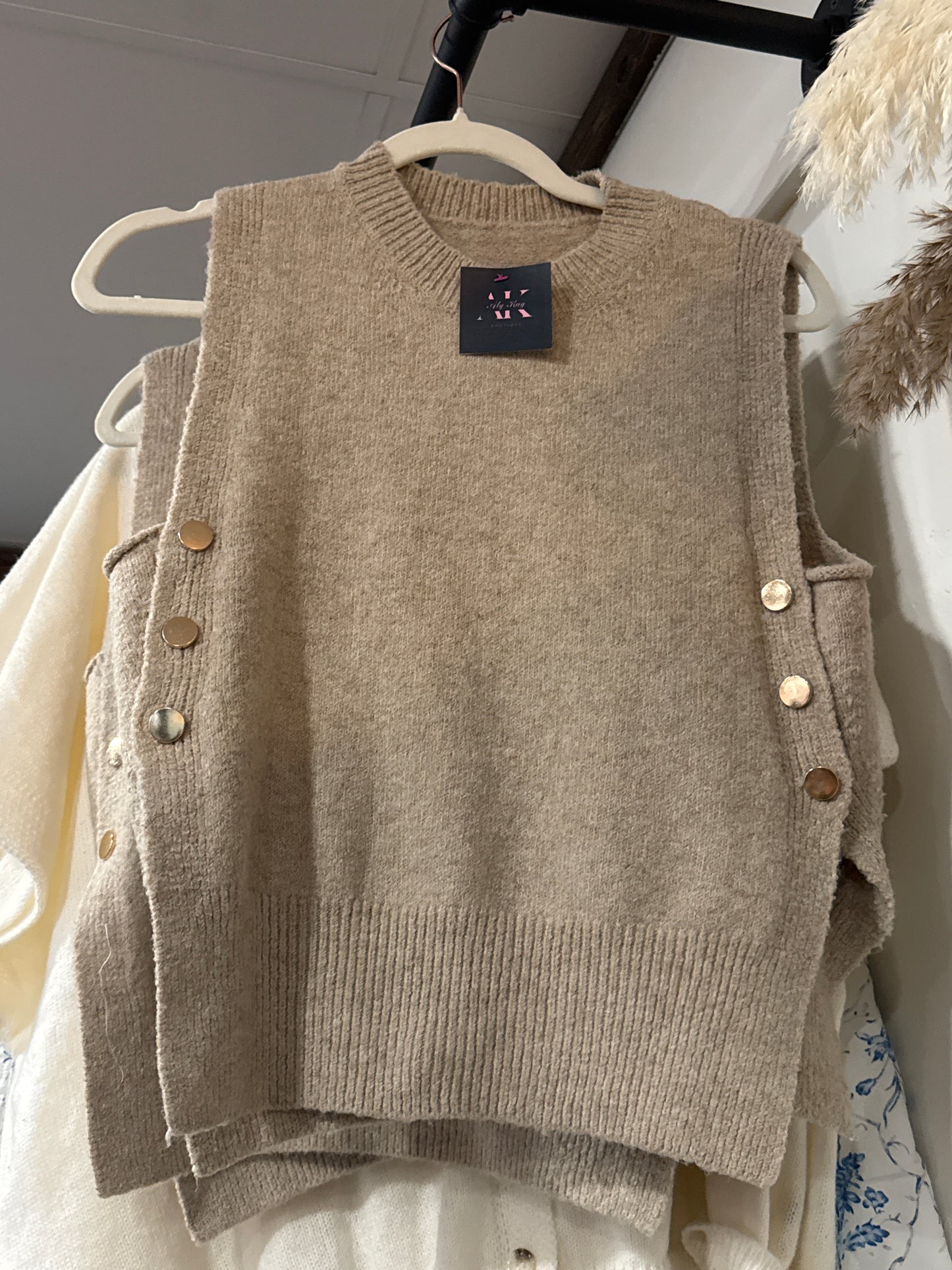 Tan- Gold Button Shirt