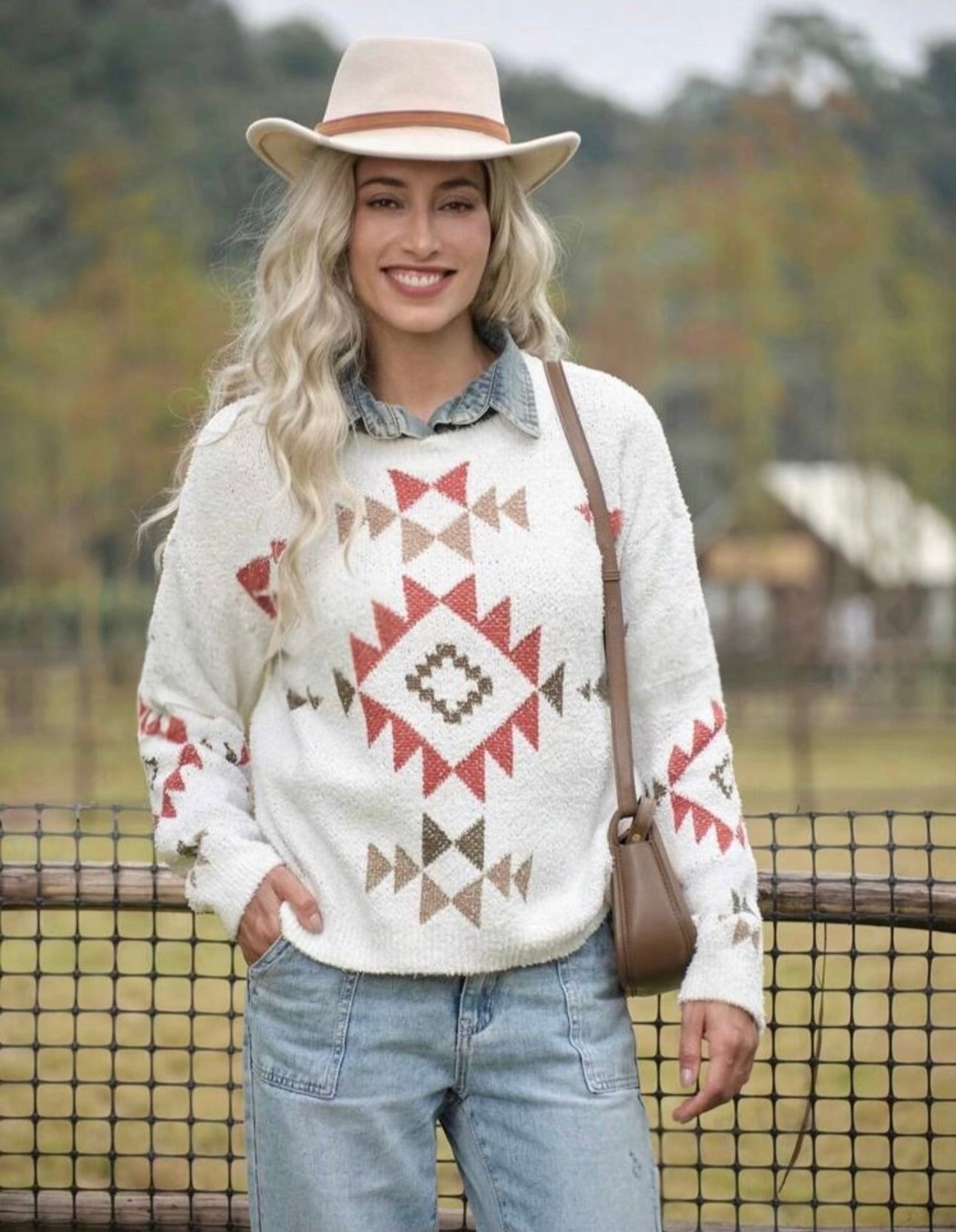 Western Geo Pattern Sweater