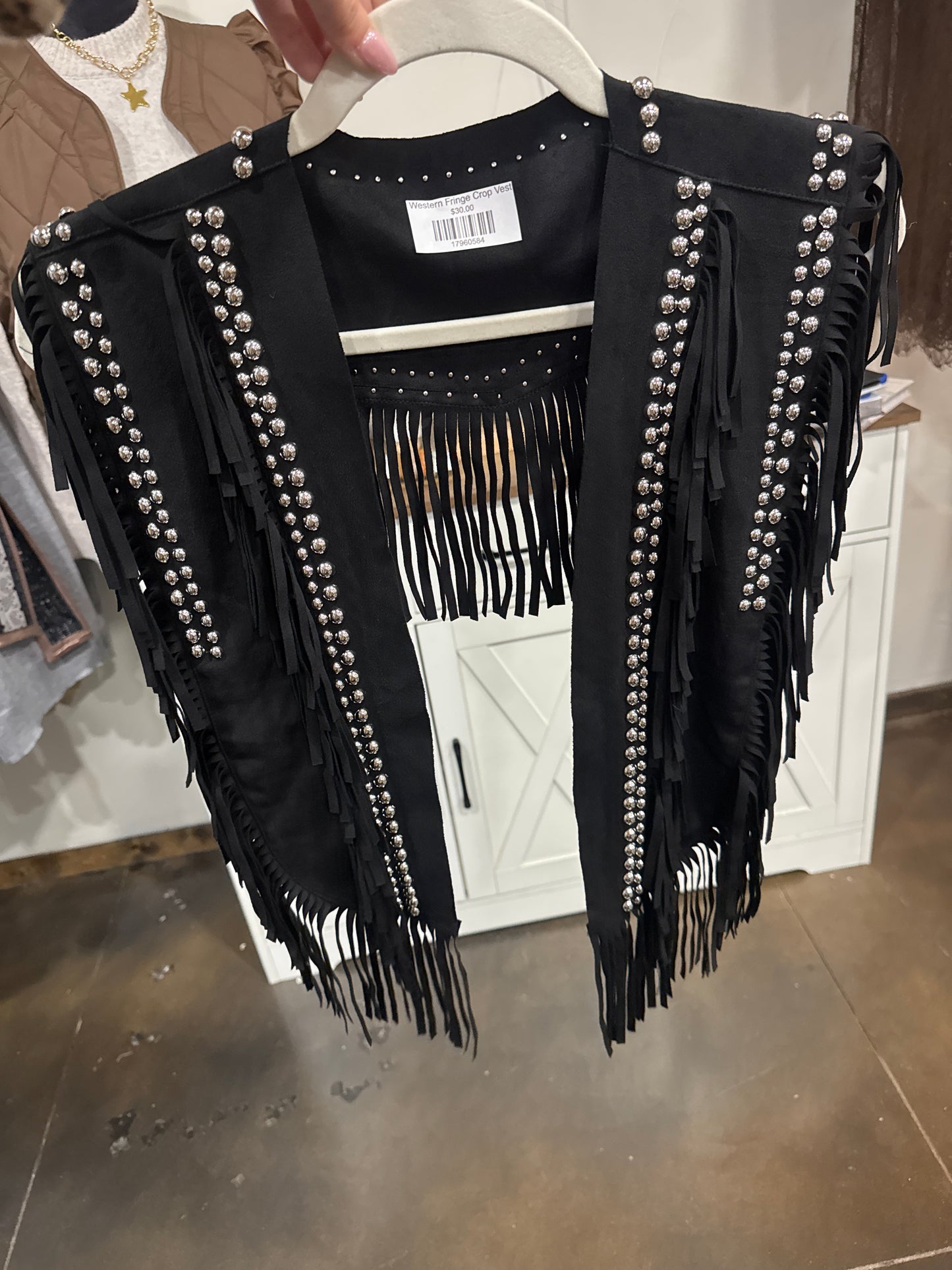 Western Fringe Crop Vest