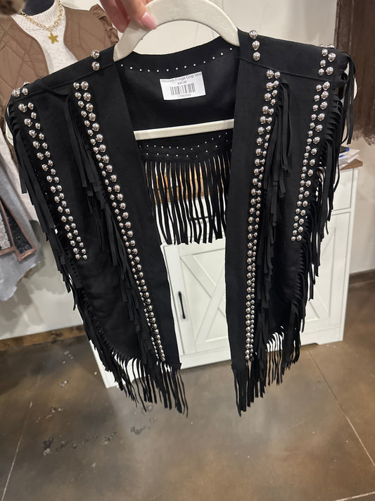 Western Fringe Crop Vest