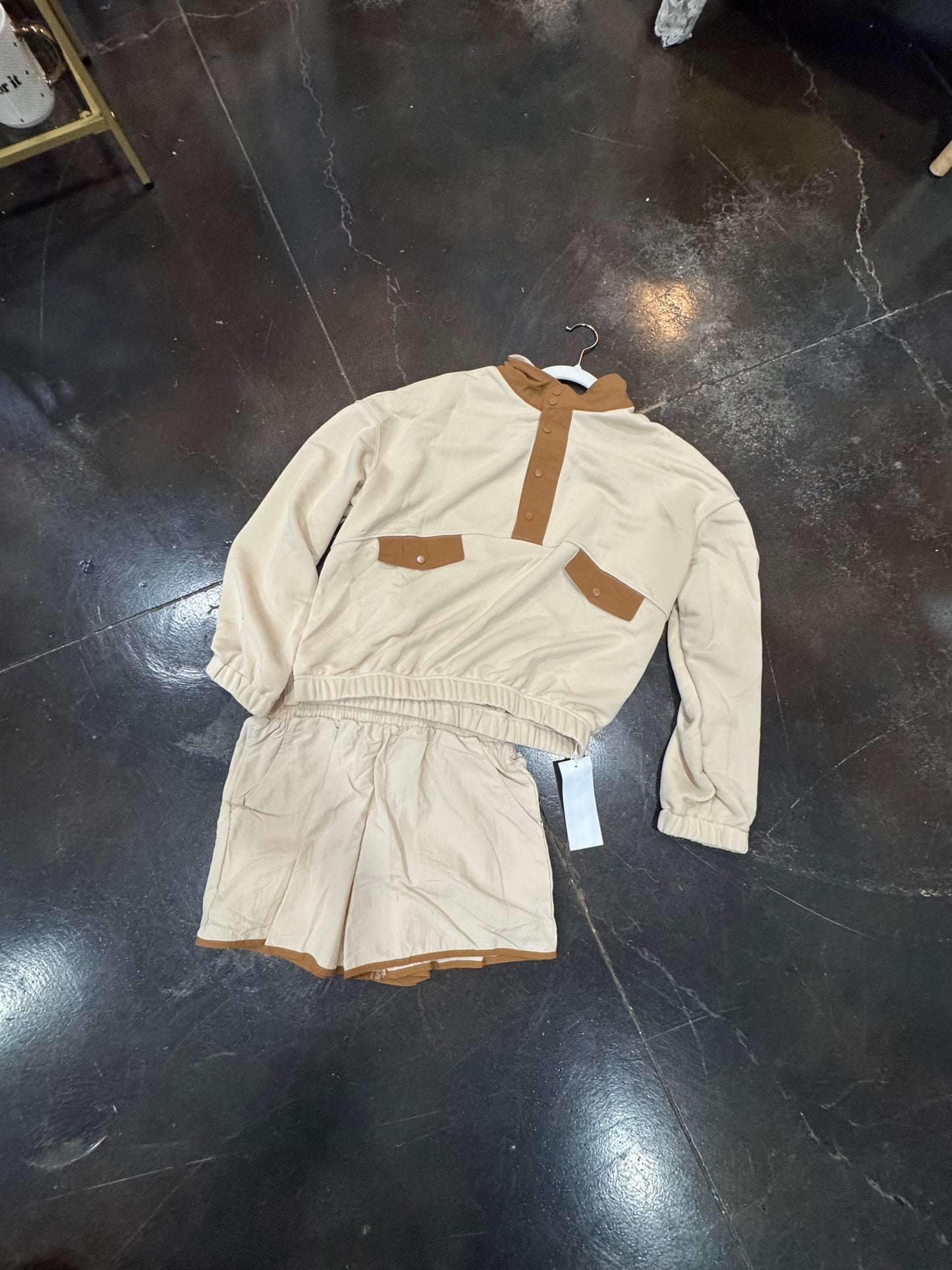 Tan shorts set