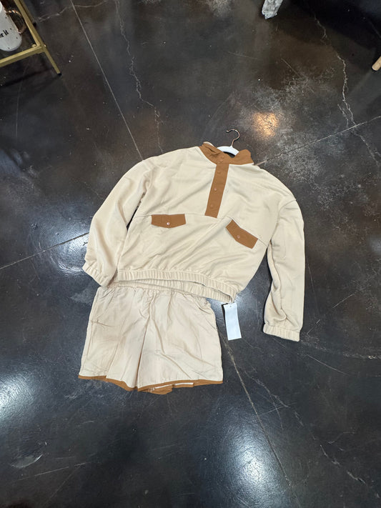 Tan shorts set