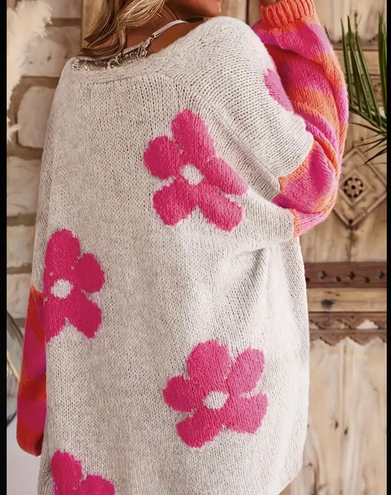 Oversized Flower Cardigan