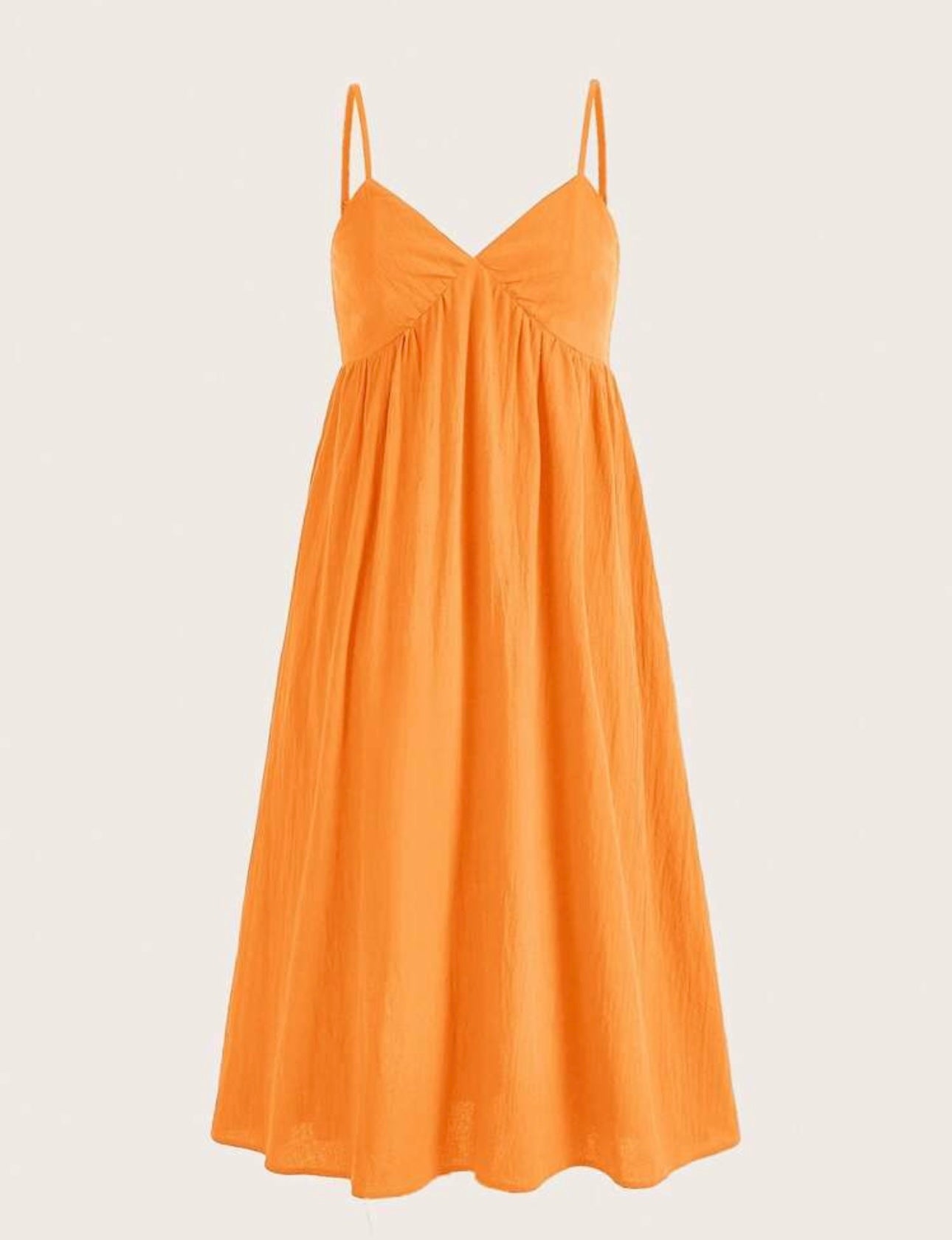 Orange Midi Pocket Dress