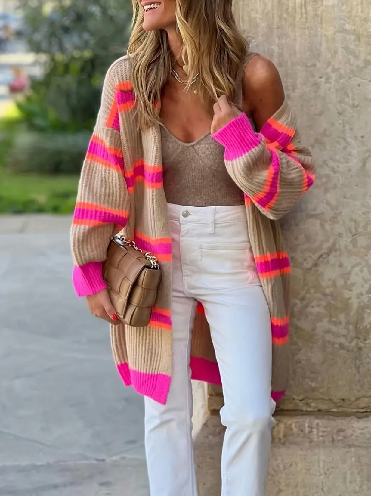 Long stripe Cardigan