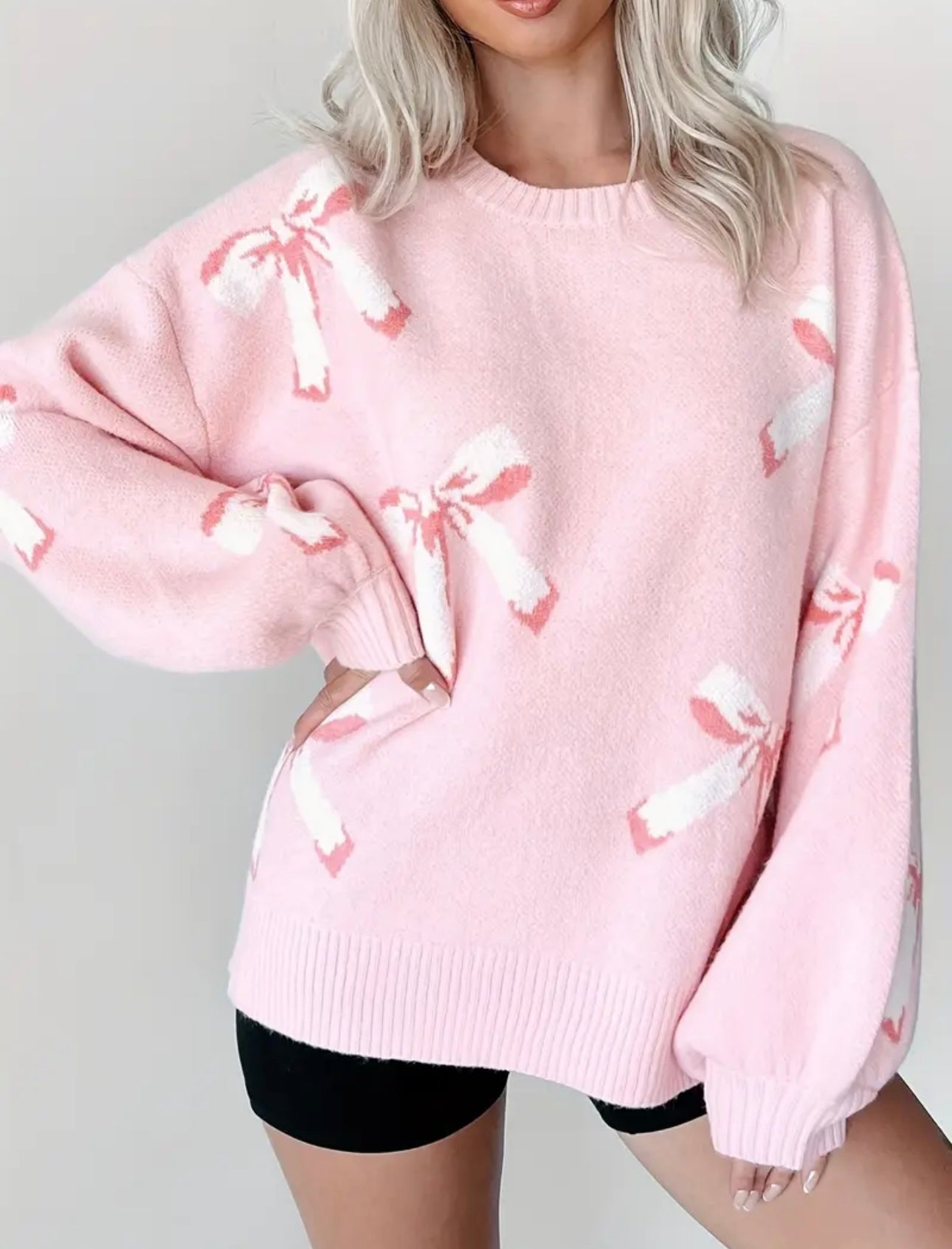 Pink Bow Sweater
