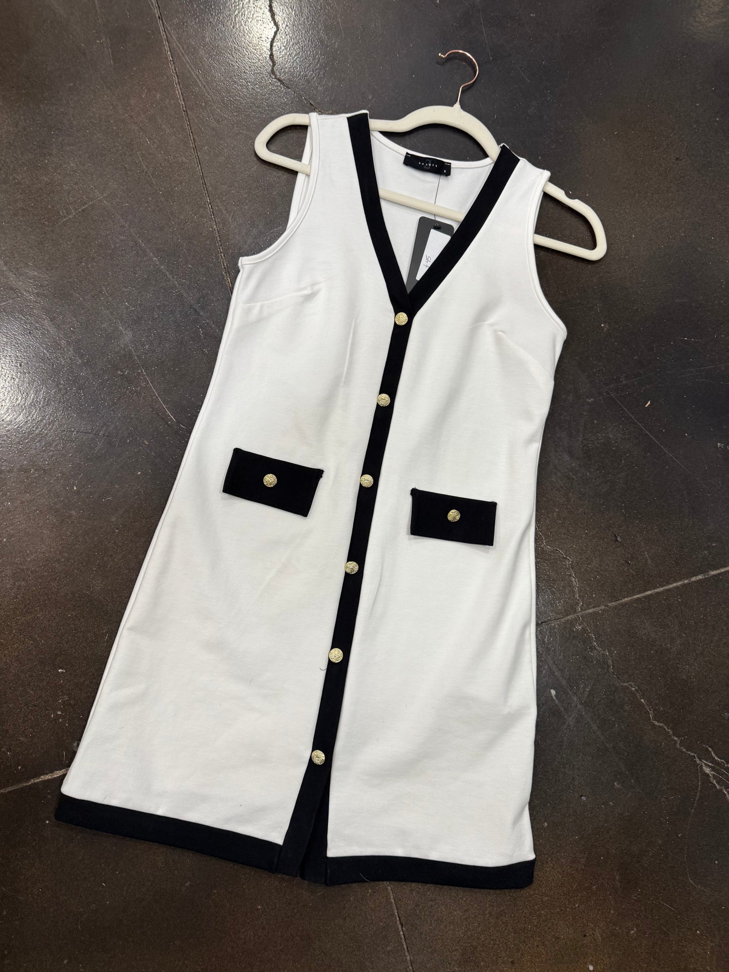 Business Casual Gold Button Dress