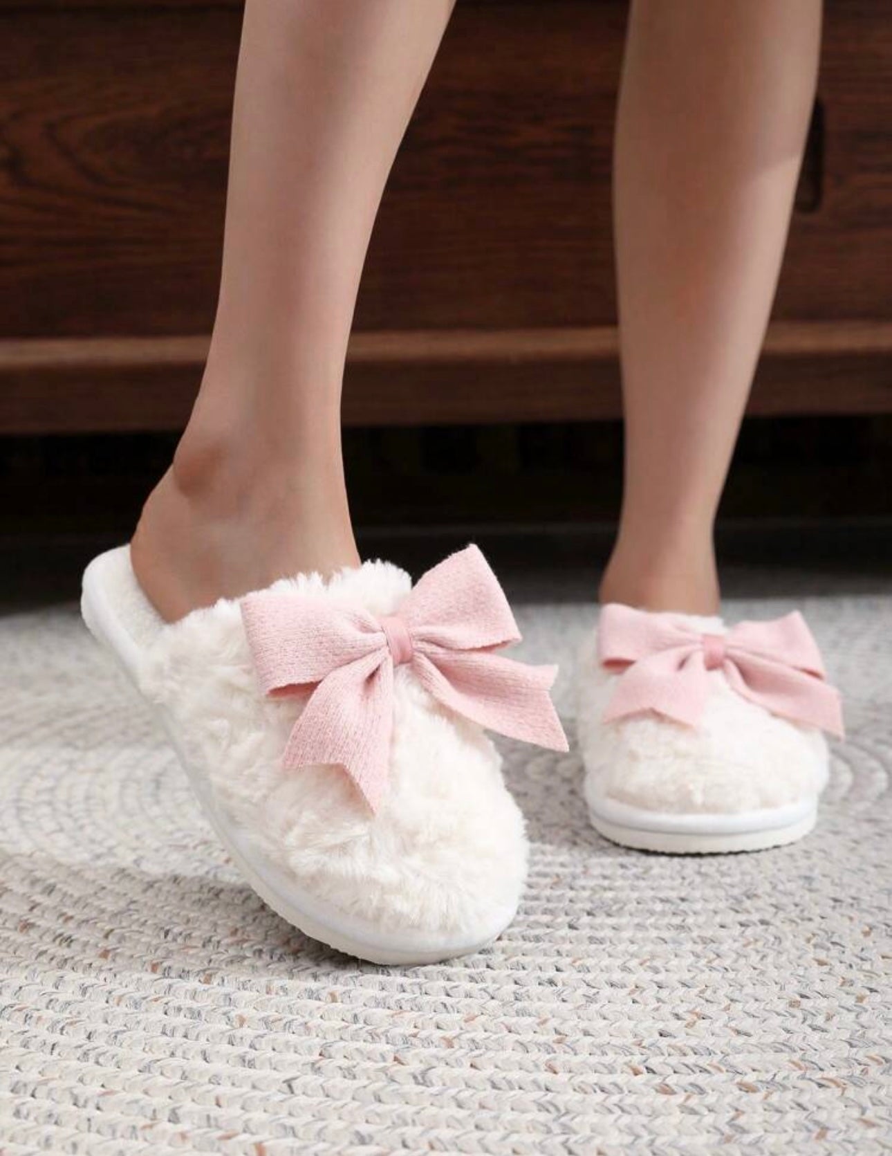 Pink Bow Slippers