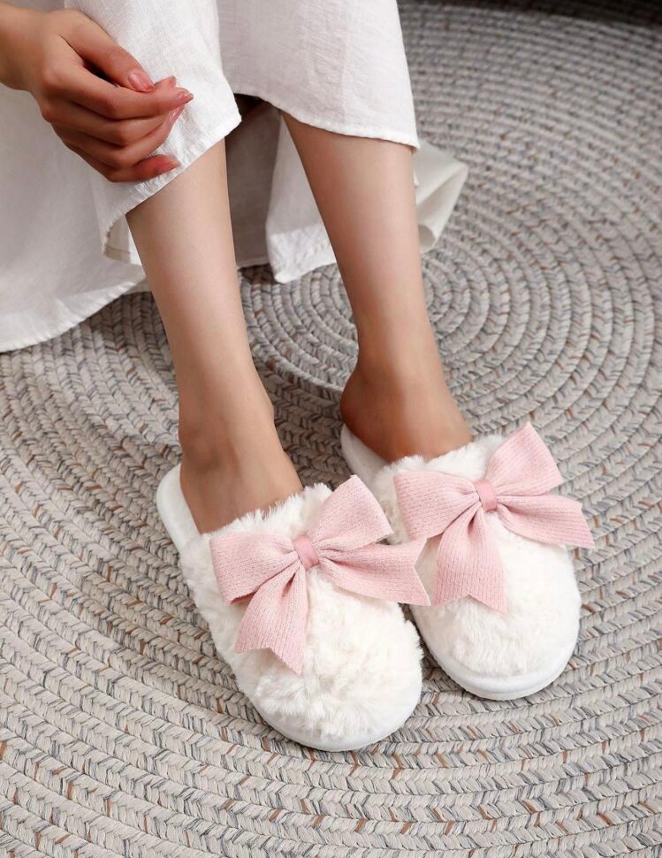 Pink Bow Slippers