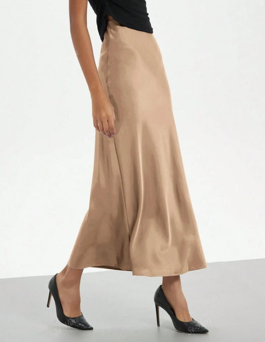 Silk Midi Skirt